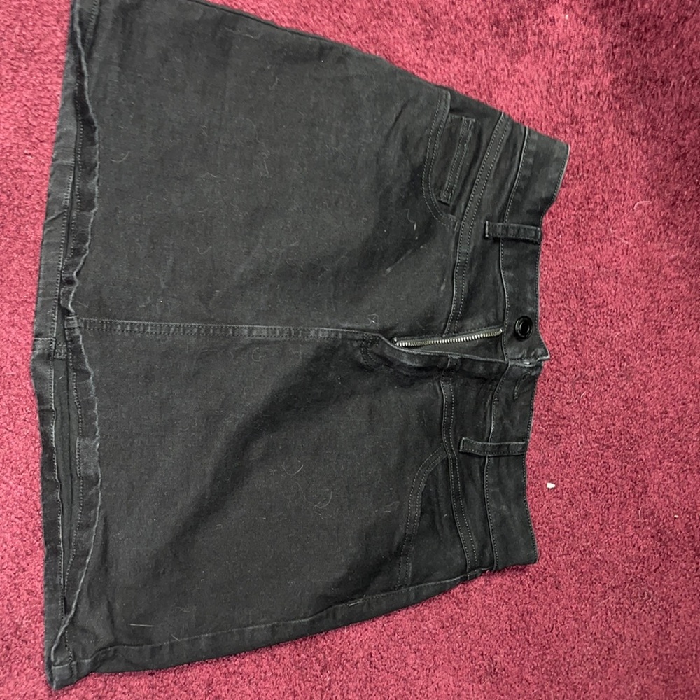 SO Black Jean Skirt